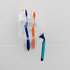 Porta-escova c/ Ventosa Cristal – Astra